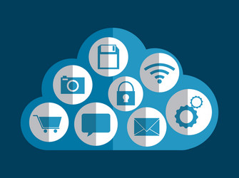 Cloud computing and hosting design vector