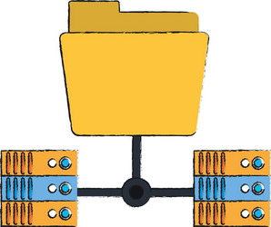 file folder linked icon image vector image