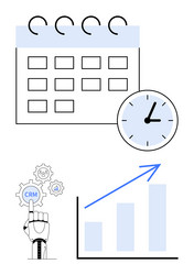 robotic crm integration boosting productivity vector image