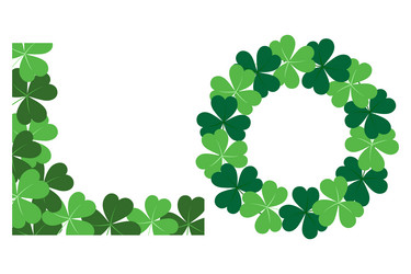 Abstract shamrocks frame border with copy space vector