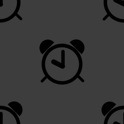 Alarm clock web icon flat design seamless pattern vector