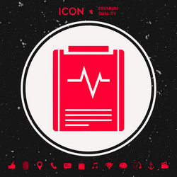 Electrocardiogram symbol icon vector