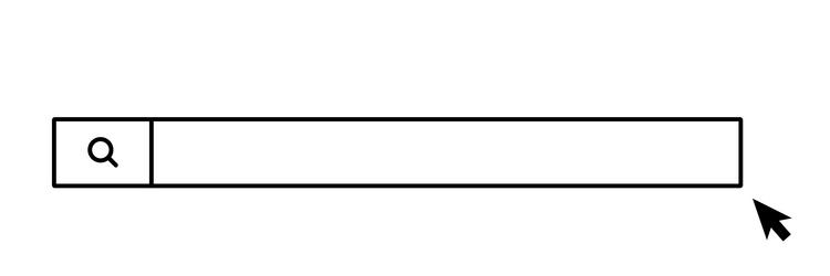Search box with wide input space or web bar vector