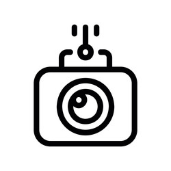front view security camera icon with active vector image
