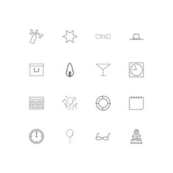 holidays simple linear icons set outlined vector image