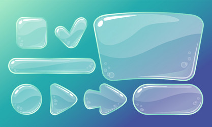 transparent gui buttons game user inteface vector image