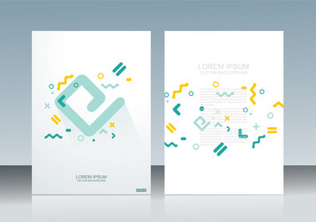 Brochure template design with geometric simple vector