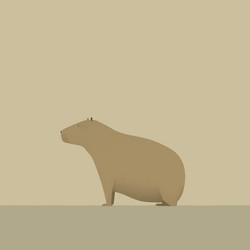 Capybara mammal animal silhouette sitting vector