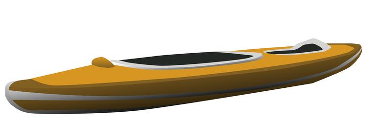 cartoon kayak in side view isolated on white vector