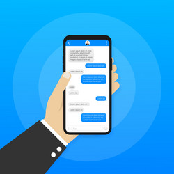 chat interface application with dialogue window vector image