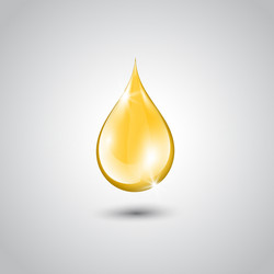 Gold drop of oil essence vector