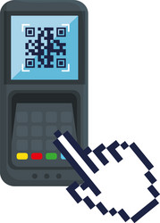qr code inside dataphone and cursor design vector image