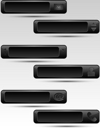 set of black button with different symbol vector image