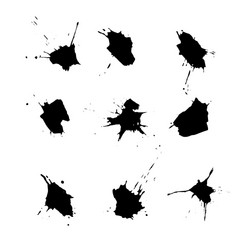 Set of ink stains on a white background vector