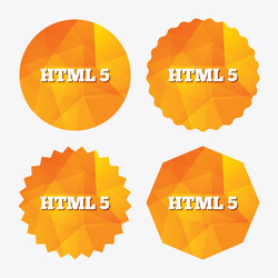 html5 sign icon new markup language symbol vector image