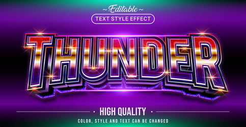 Thunder Text Style Effect - Editable vector image