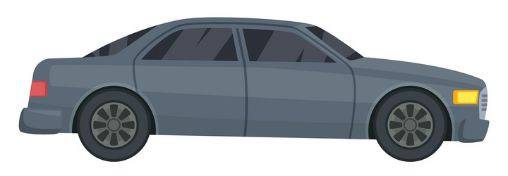 gray sedan side view urban car cartoon icon vector