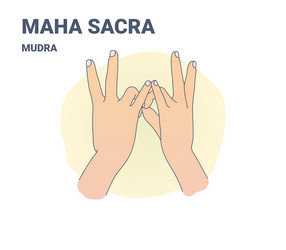 maha sacral mudra hand gesture yoga and energy Vector Image