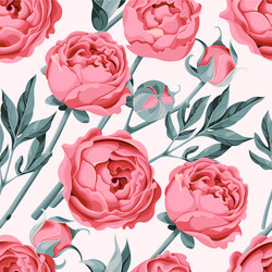 Seamless background with peony flowers Royalty Free Vector