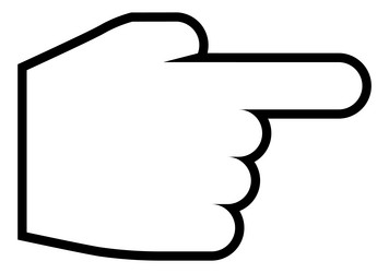 pointing finger cursor right direction pointer vector image