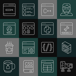 Set line computer monitor screen loading data vector