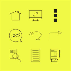 Web linear icon set simple outline icons vector