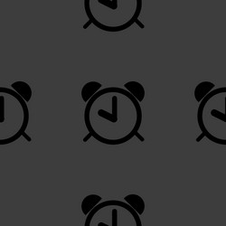 alarm clock web icon flat design seamless pattern vector image
