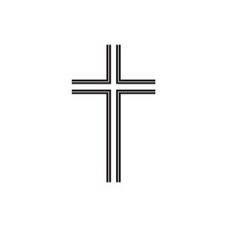 Christian symbol black connection lines cross Vector Image