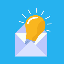 envelope lightbulb icon an idea isolated vector