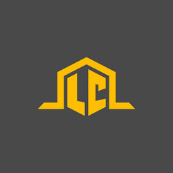 lc monogram initial logo with hexagon style design vector image