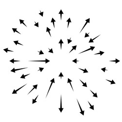 Radial radiating arrows pointers in opposite vector