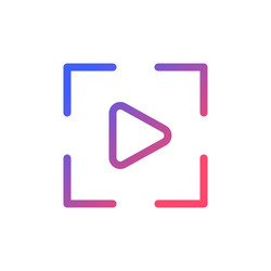 Video mode pixel perfect gradient linear ui icon vector