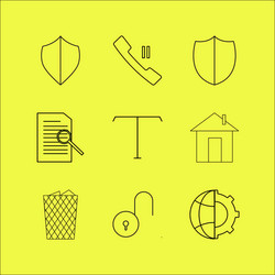 web linear icon set simple outline icons vector image