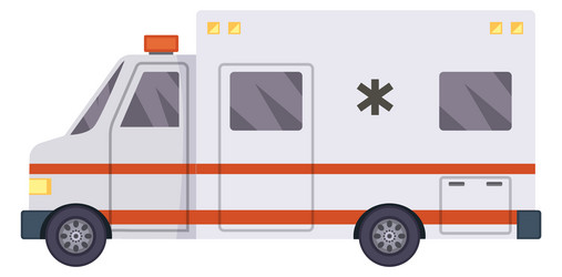 Ambulance side view cartoon paramedic transport vector