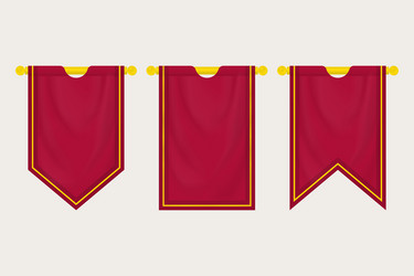 Blank medieval hanging banner set empty flags vector