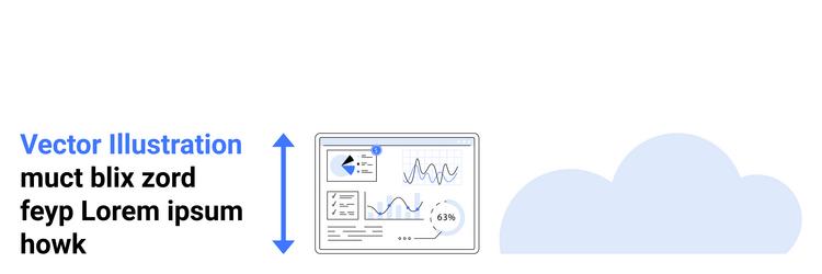 data analytics dashboard with graphs and cloud vector image