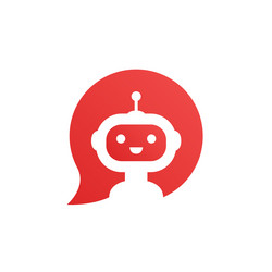 robot in red speech bubble vector