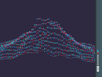 array with dynamic particles sound wave 3d vector image