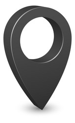 black geo tag realistic 3d map pointer vector image