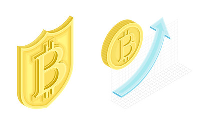 blockchain technology with graph or chart showing vector image
