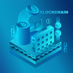 Cryptocurrency & Blockchain Data Center vector image