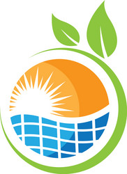 Solar panel logo icon natural energy Royalty Free Vector