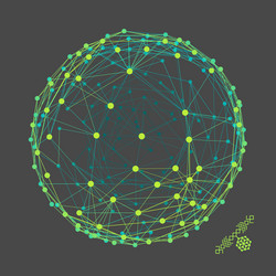 Sphere with connected lines and dots networks vector