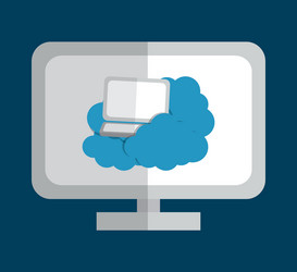 Cloud computing and hosting design vector