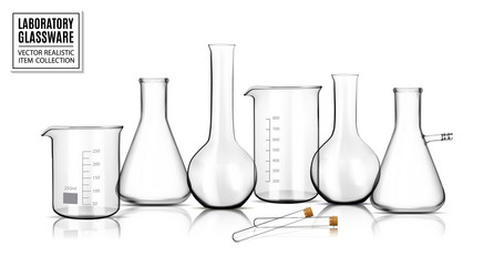 Lab glassware one line colored continuous drawing Vector Image