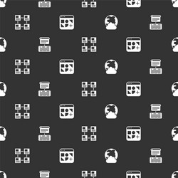 set social network server data web hosting vector image