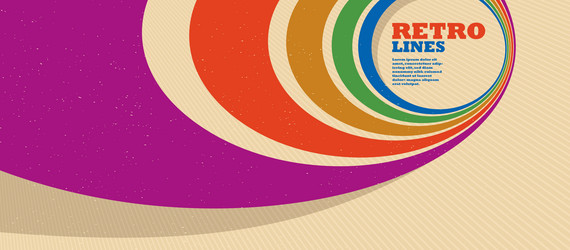retro style abstract background with curve lines vector image
