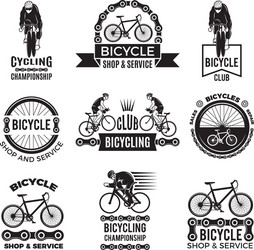 Bicycle Club & Sport Logos Set Vector Image
