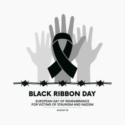 Black ribbon day poster Royalty Free Vector Image