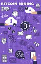 cryptocurrency bitcoin mining crypto blockchain vector image